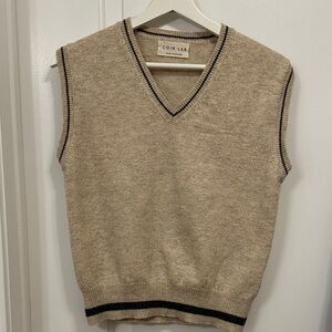 Beige V-Neck women's Sweater Vest